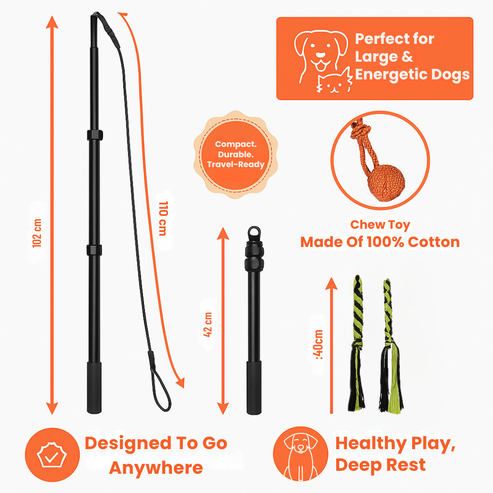 ChaseMate™ – The Ultimate Dog Flirt Pole for Play, Training & Bonding